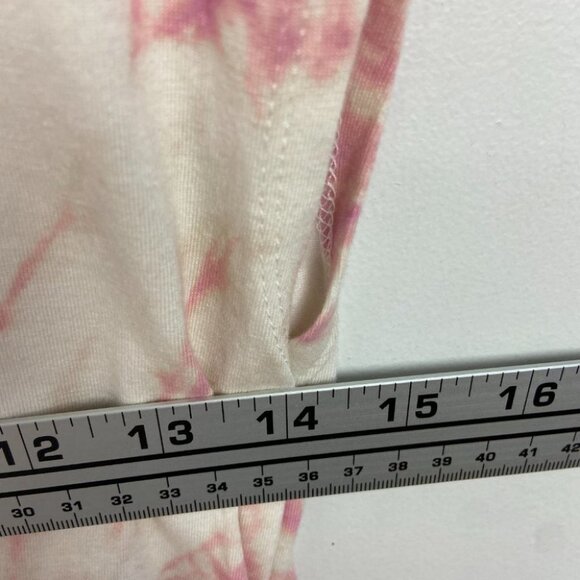 NEW Nordstrom AFRM Tie Dye Shoulder Pad Ruched Muscle Tee Size XS Boho Retro Top - Picture 9 of 14